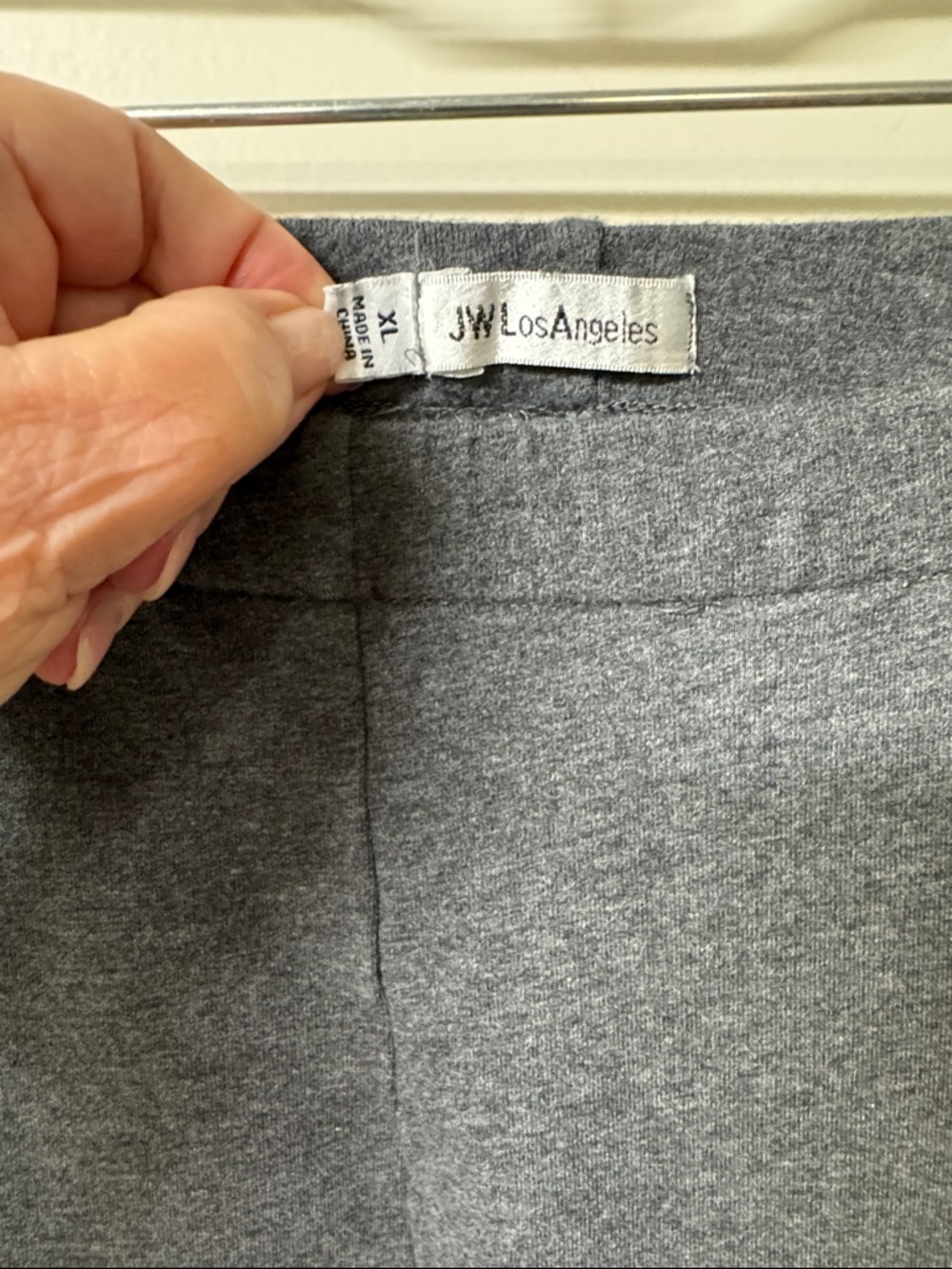 Dark Gray Leggings with Embroidered Floral Detail - Picture 2 of 3